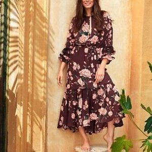 H&M x Johanna Ortiz brown floral dress
